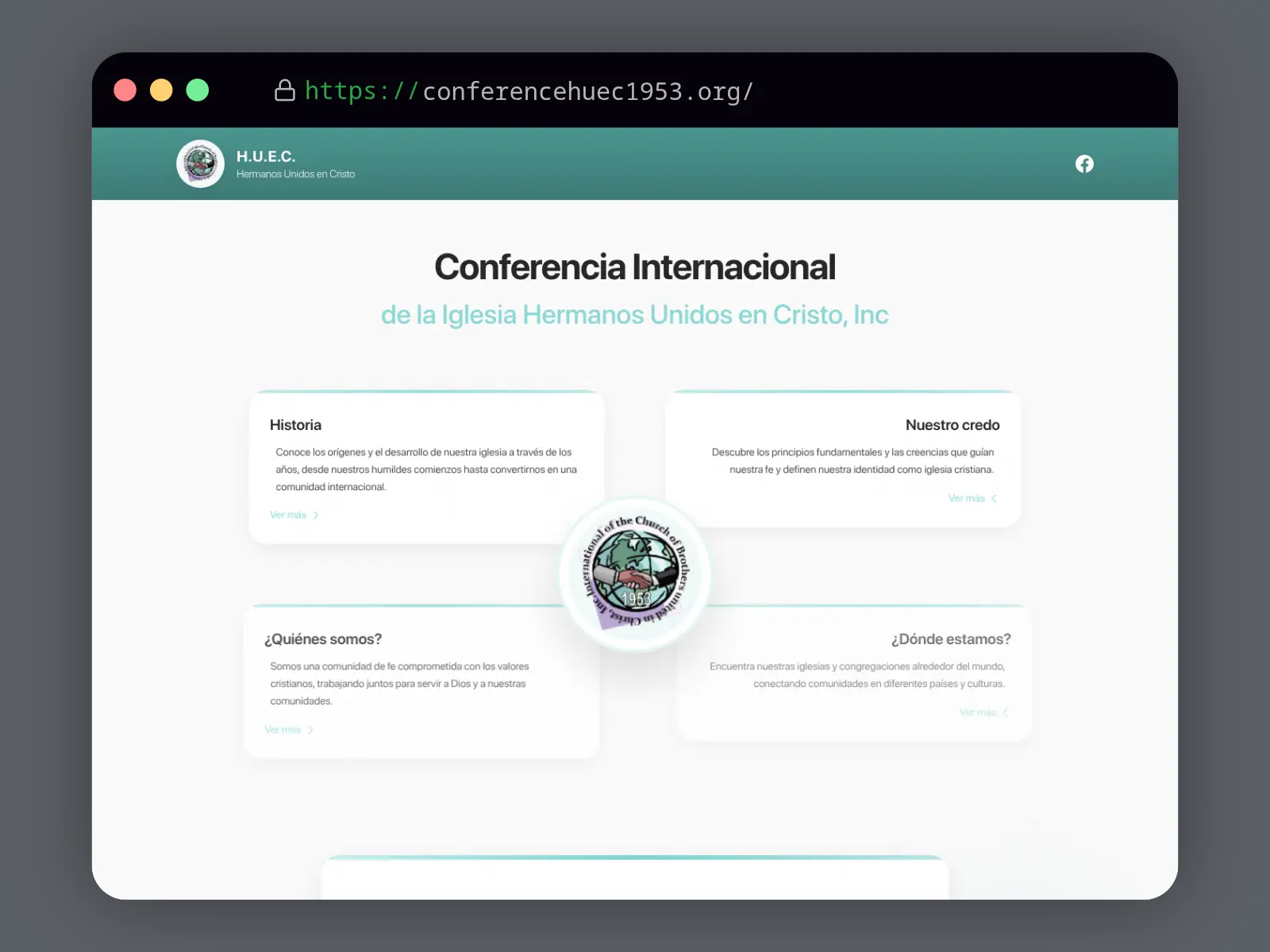 Portada del sitio institucional HUEC