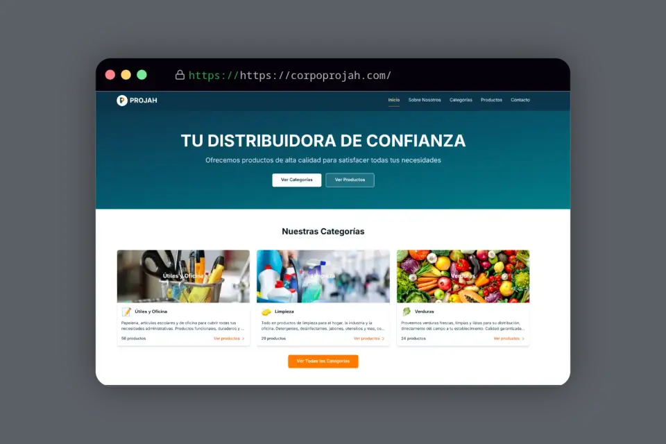 Vista principal del proyecto PROJAH