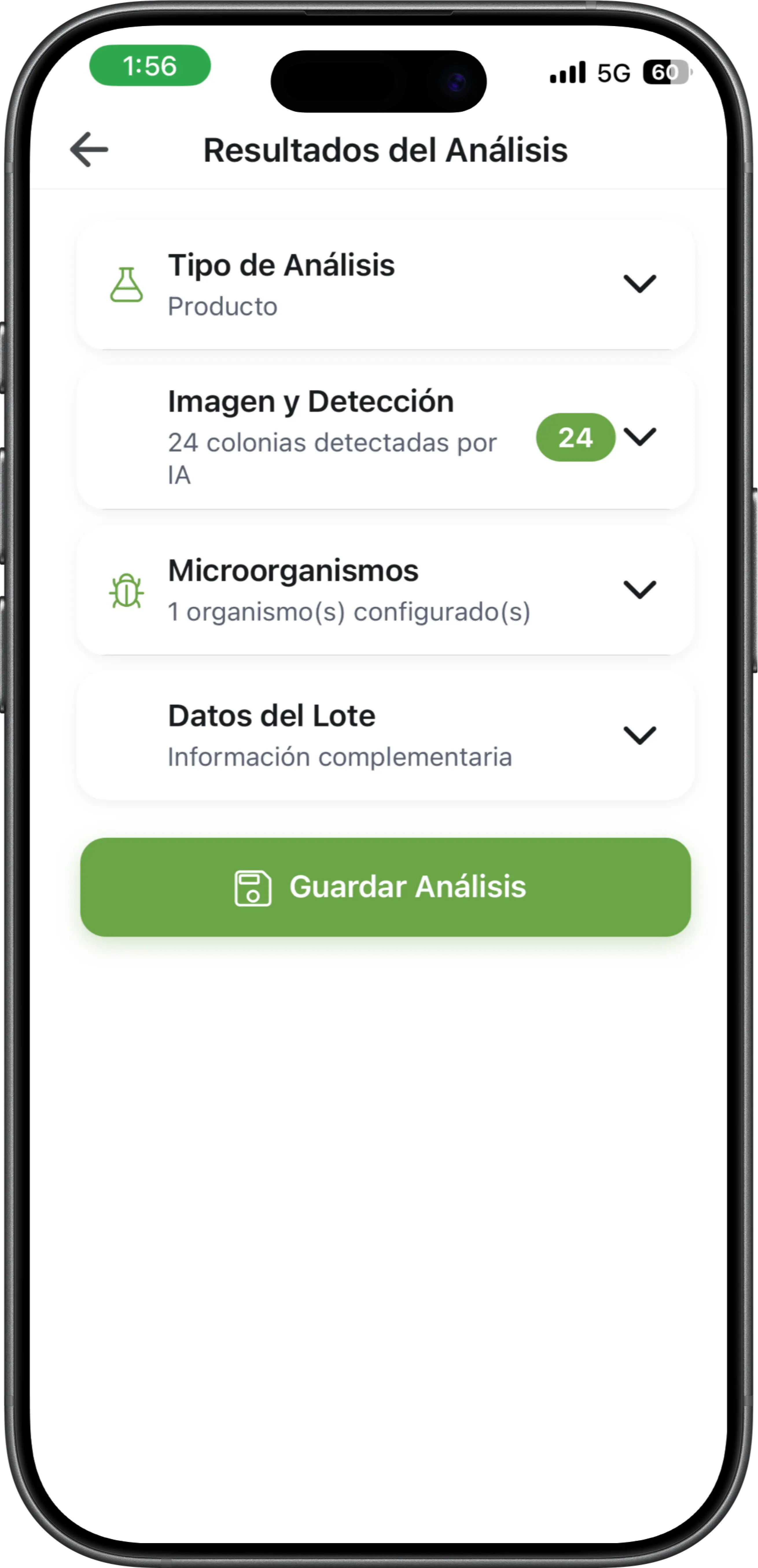 Captura de pantalla movil del proyecto BioGuard