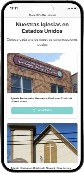 Captura de pantalla movil del proyecto HUEC