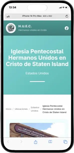 Captura de pantalla movil del proyecto HUEC