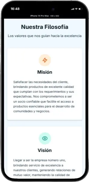Captura de pantalla movil del proyecto PROJAH