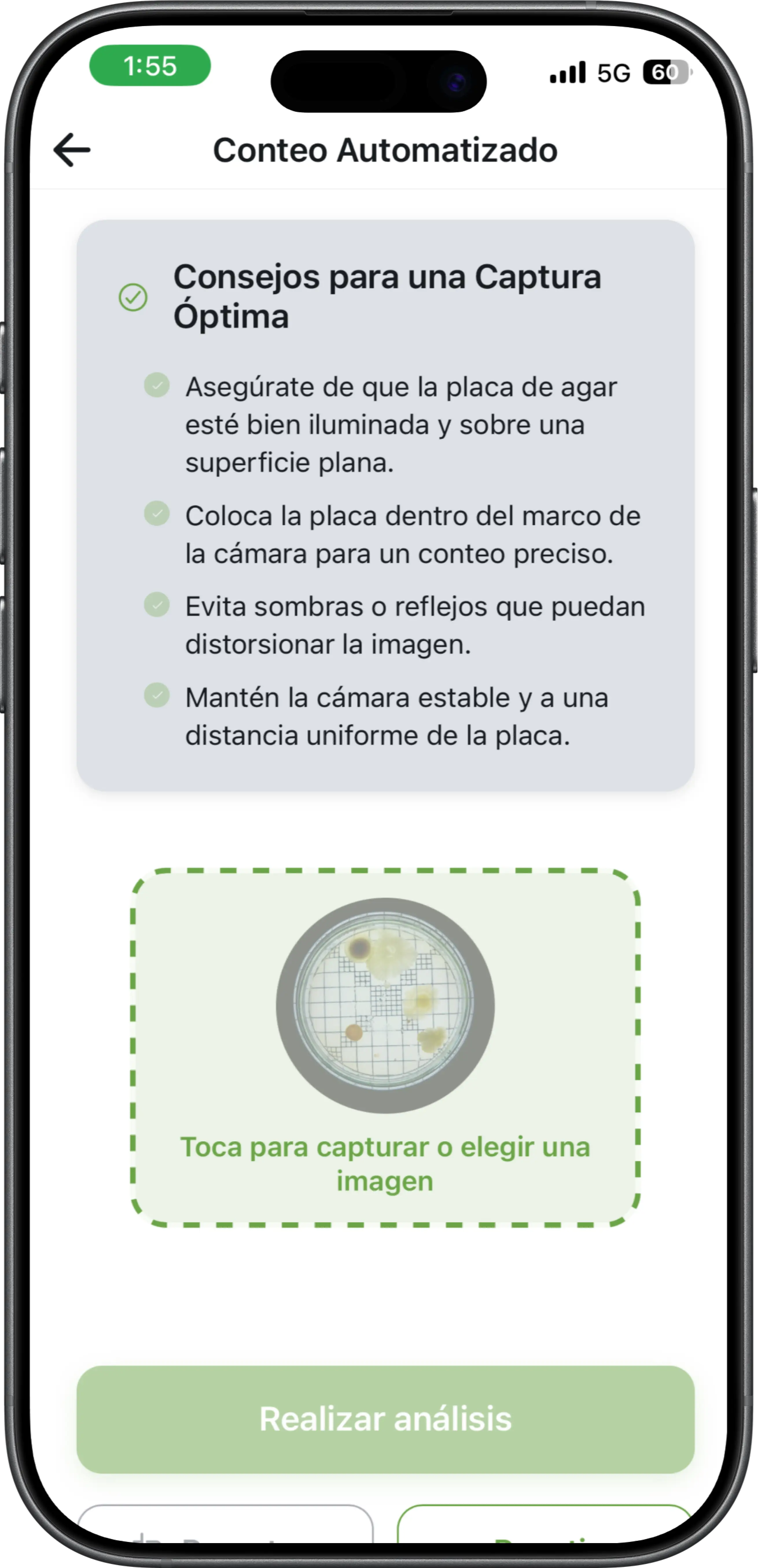 Captura de pantalla movil del proyecto BioGuard